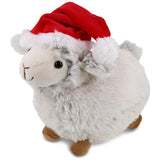 Santa Sheep Stuffed Animal Plush with Red Claus Outfit 11.5 Inches Brown Off/White Polyester