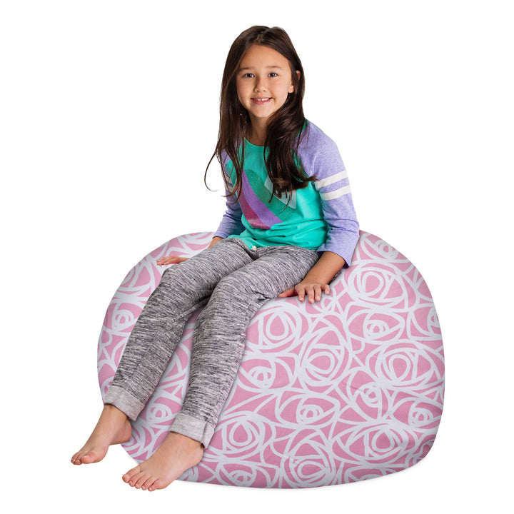 Posh Creations Kids Stuffed Animal Storage Bean Bag Chair Cover