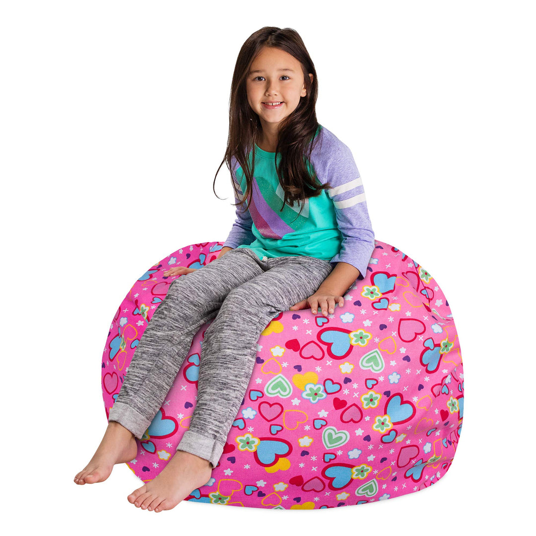 Posh Creations Stuffable Kids Stuffed Animal Storage Bean Bag Chair