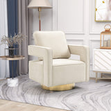 Swivel Accent Open Back Chair Modern Sofa Gold Steel for Nursery