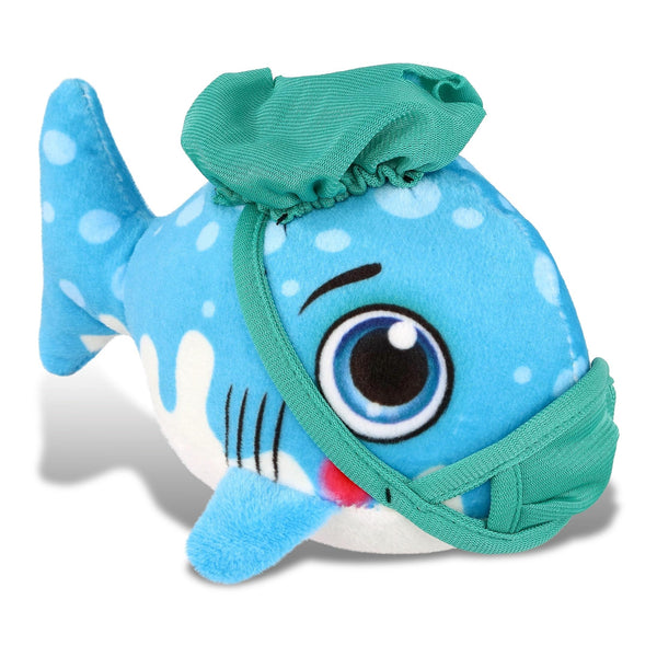 Shark Doctor Plush Buddies with Cute Scrub Cap and Face Mask 6 Inches Blue Green Polyester