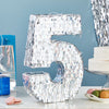 Small Silver Foil Number 5 Pinata for Kids 5th Birthday Party