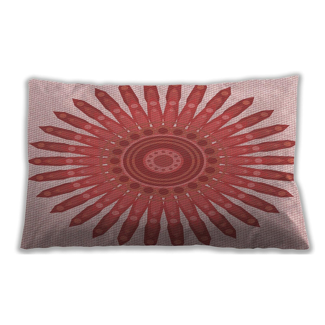 Patterned Indoor-Outdoor Baby Pink Lumbar Throw Pillow Abstract Modern Contemporary Chenille Single Removable Cover