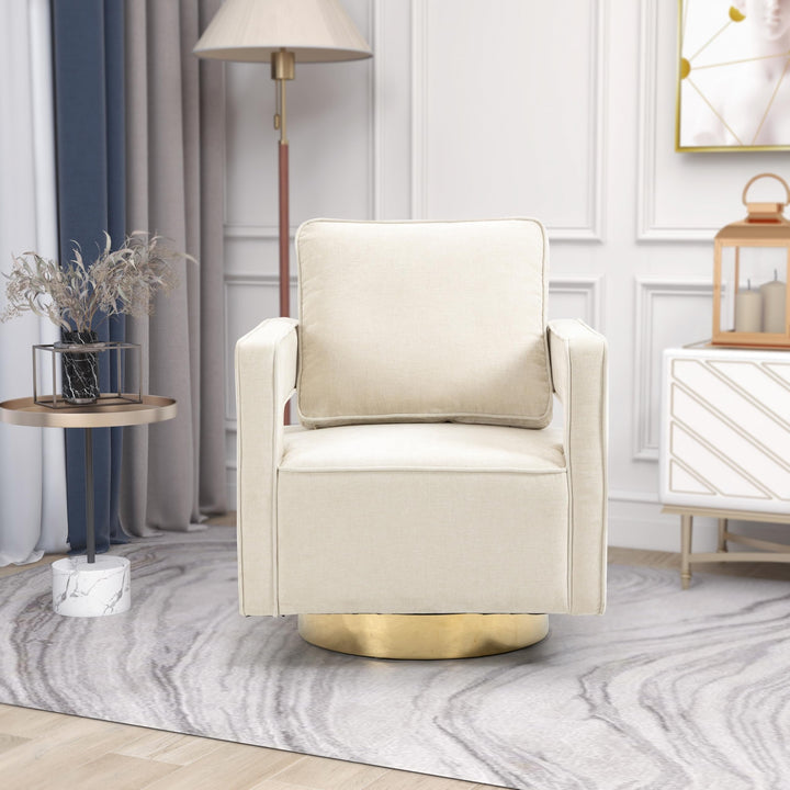 Swivel Accent Open Back Chair Modern Sofa Gold Steel for Nursery