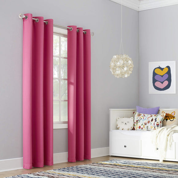 Sun Zero Riley Kids Bedroom Blackout Grommet Curtain Panel, 40