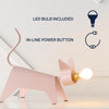 11.75" Modern Industrial Iron Feline Led Kids' Lamp Pink