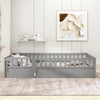 Wooden Children's Floor Bed Twin Size Kids Mother Child Grey Modern