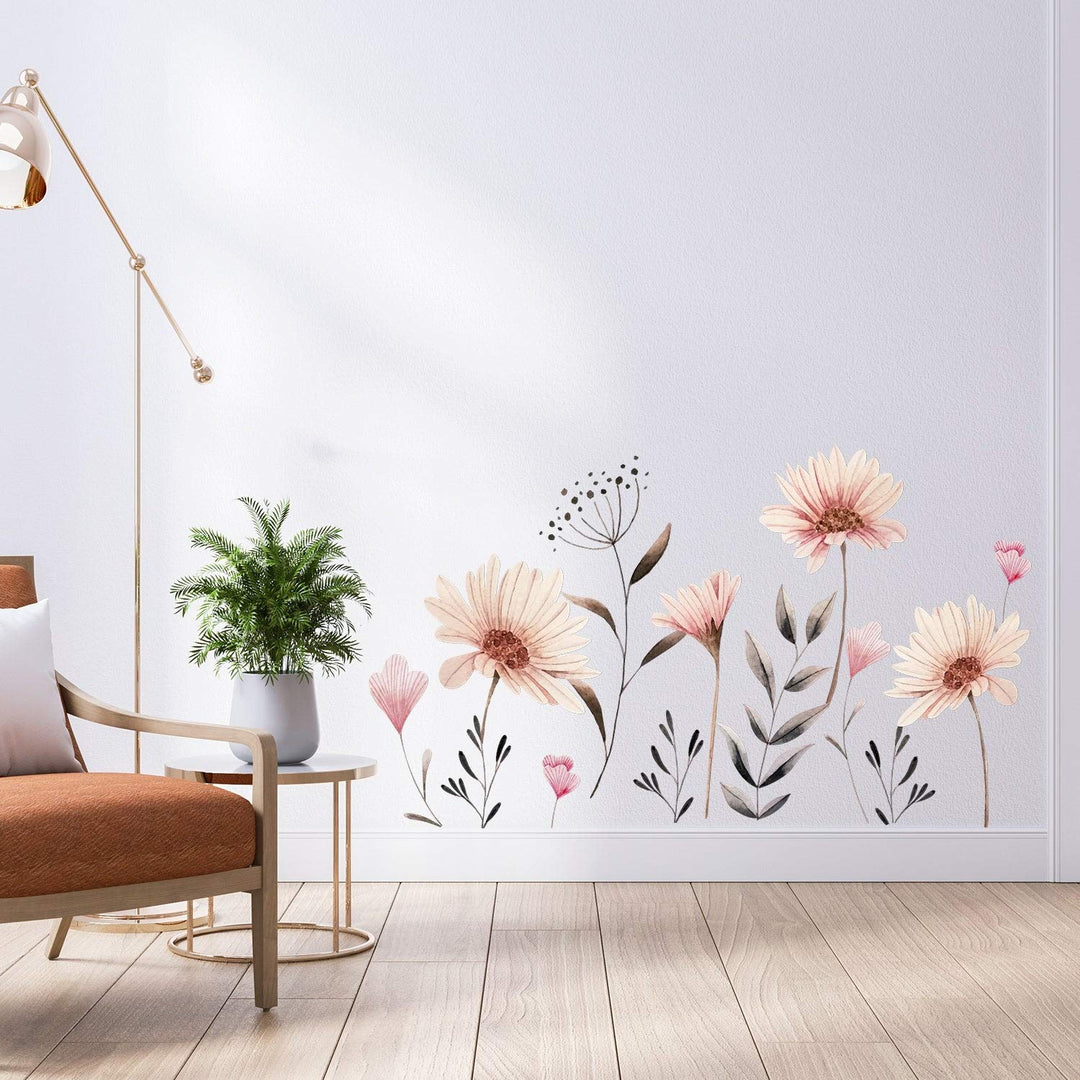 Watercolour Flowers Floral Wall Sticker Nursery