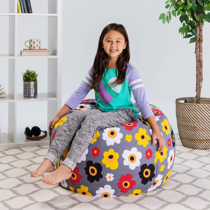 Posh Creations Stuffable Kids Stuffed Animal Storage Bean Bag Chair