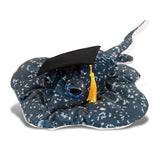 Spotted Grey Ray Graduation Plush Toy with Cap Tassel 18.5 Inches Black Polyester