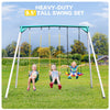 9.5' Heavy Duty Metal Swing Set White