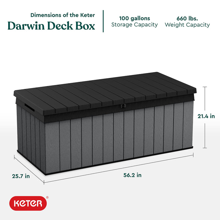 Keter Darwin 100 Gallon Resin Deck Box - Organization