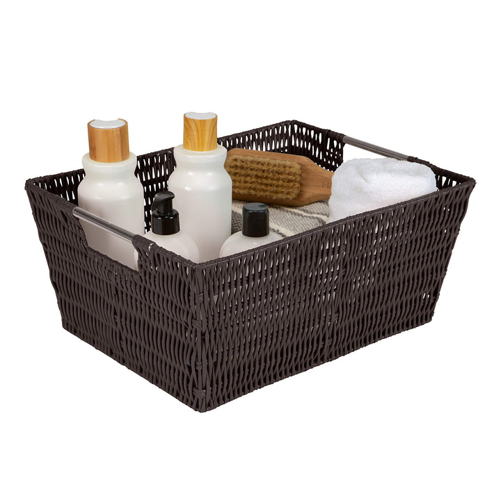 Simplify Woven Rattan Tote Baskets Multi-Size