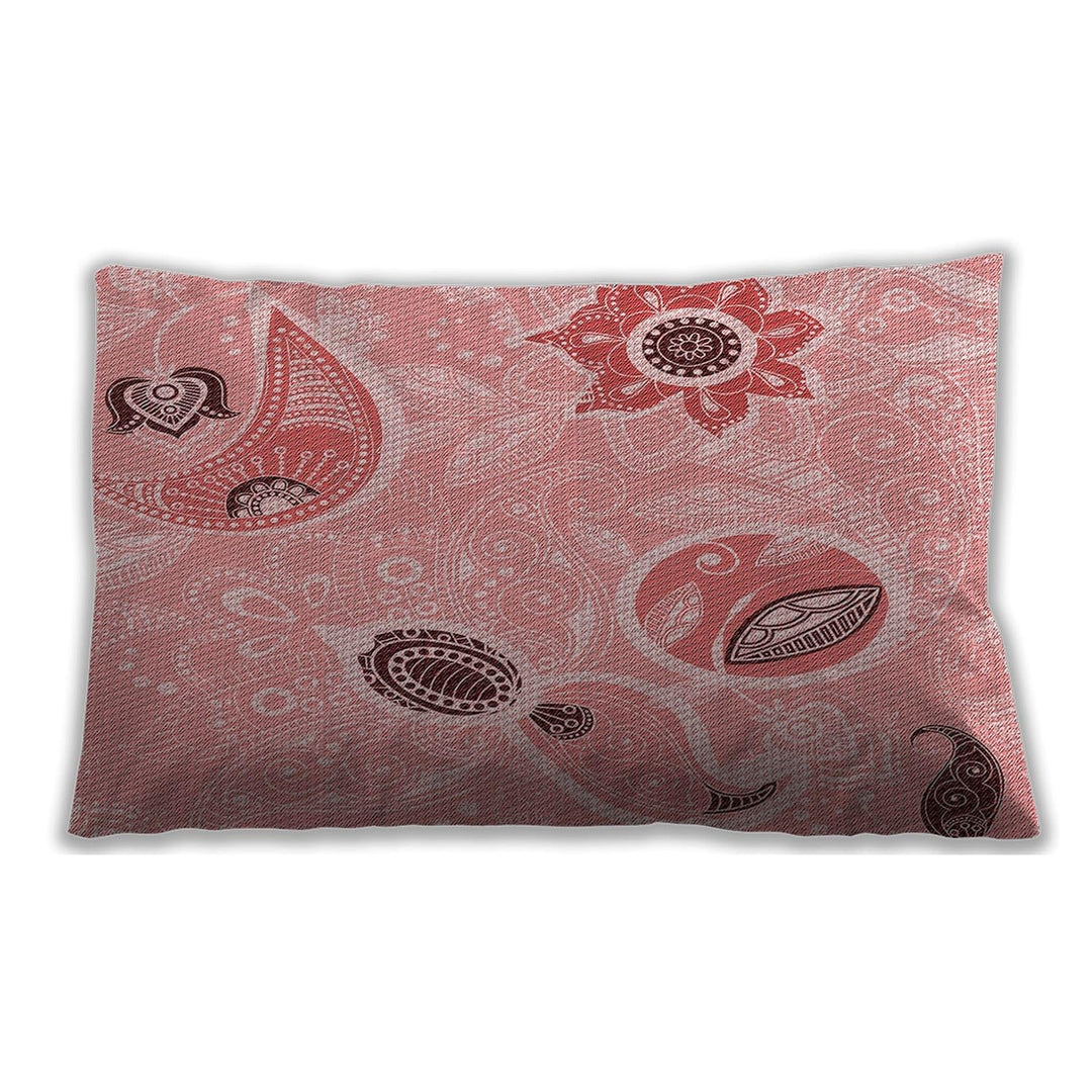 Patterned Indoor-Outdoor Baby Pink Lumbar Throw Pillow Abstract Modern Contemporary Chenille Single Removable Cover