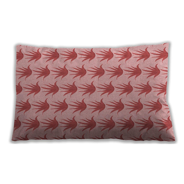 Patterned Indoor-Outdoor Baby Pink Lumbar Throw Pillow Abstract Modern Contemporary Chenille Single Removable Cover