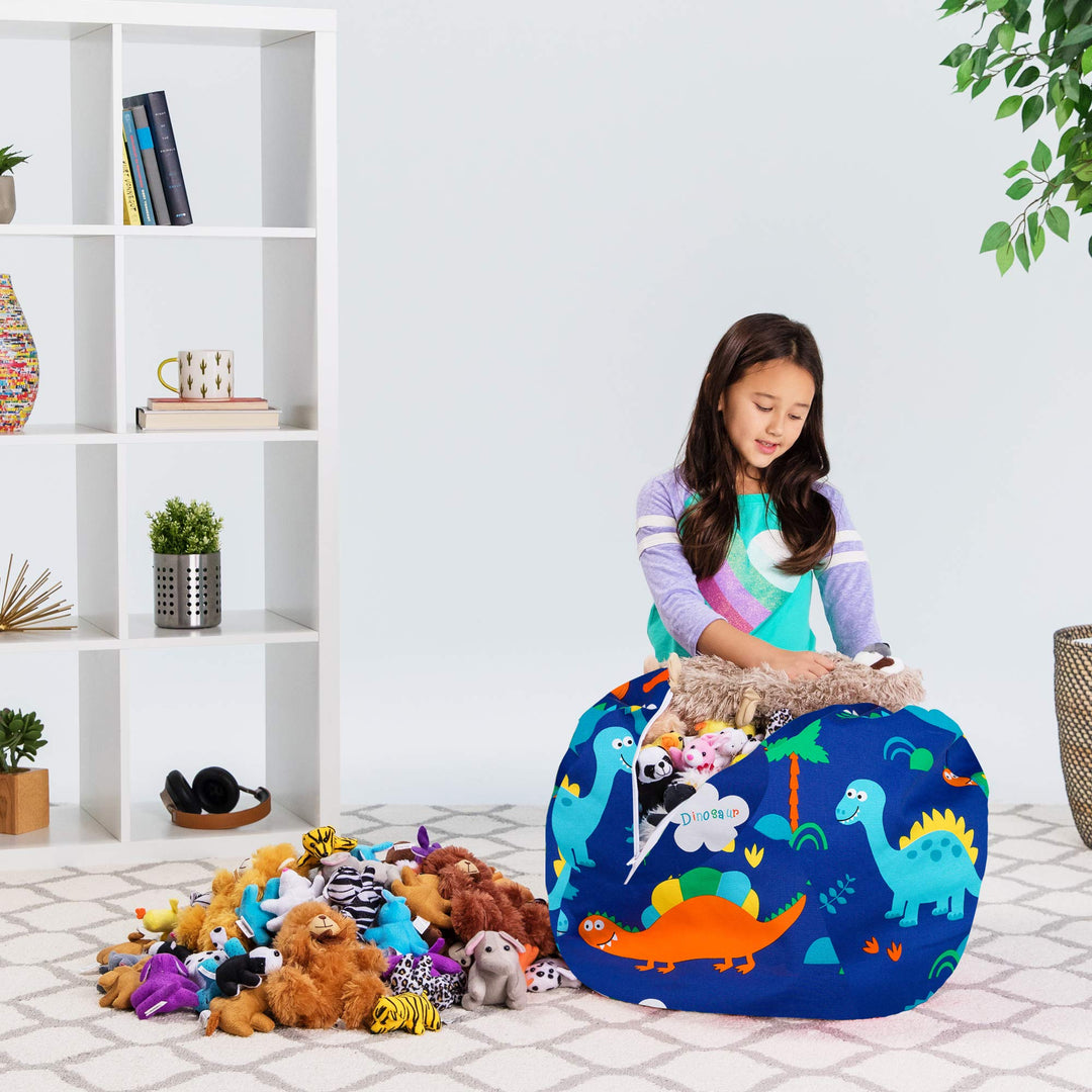 Posh Creations Stuffable Kids Stuffed Animal Storage Bean Bag Chair