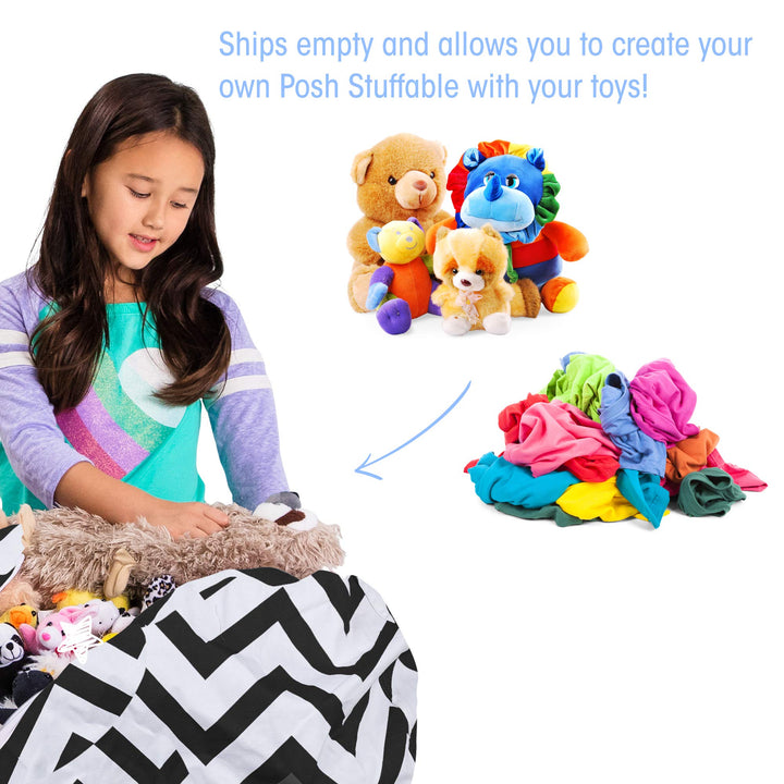 Posh Creations Kids Stuffed Animal Storage Bean Bag Chair Cover