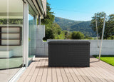 Keter 230 Gallon Resin Rattan Look Large Outdoor Storage Deck