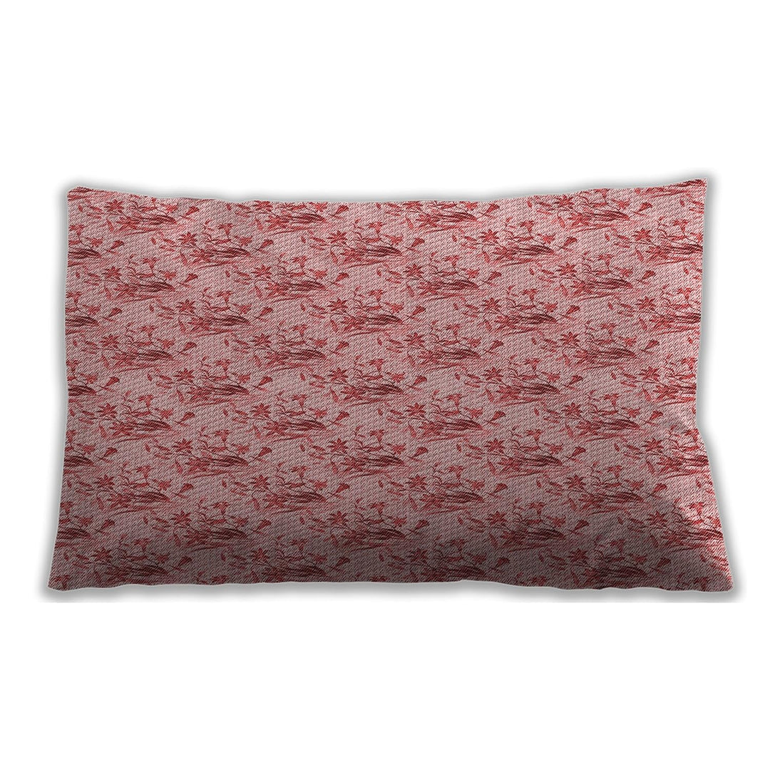 Patterned Indoor-Outdoor Baby Pink Lumbar Throw Pillow Abstract Modern Contemporary Chenille Single Removable Cover