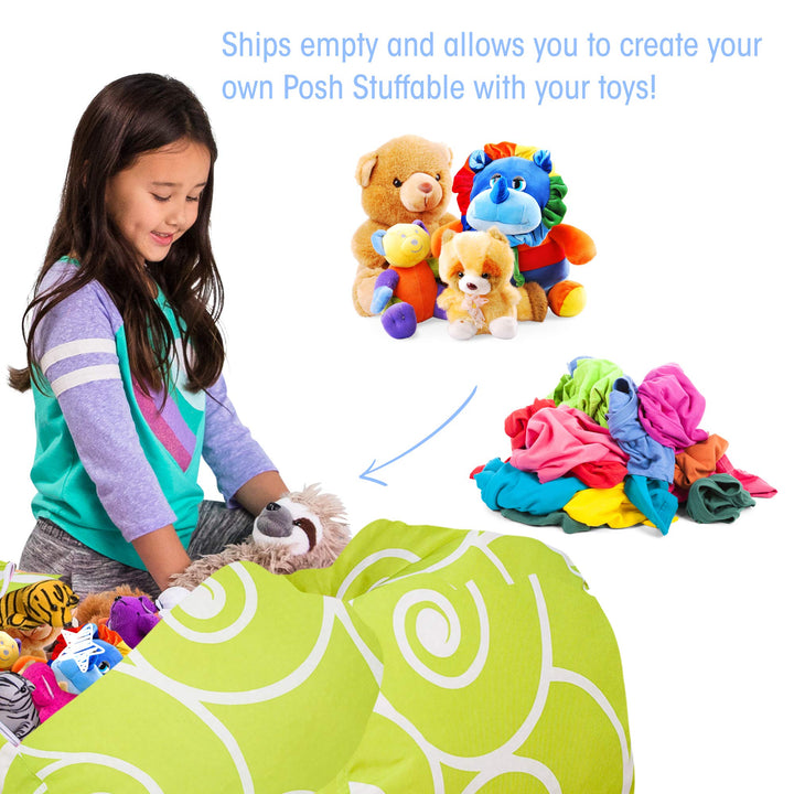 Posh Creations Stuffable Kids Stuffed Animal Storage Bean Bag Chair