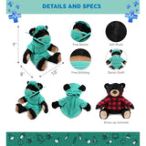 Black Bear Doctor Plush Toy with Scrub Uniform and Cap Outfit 10