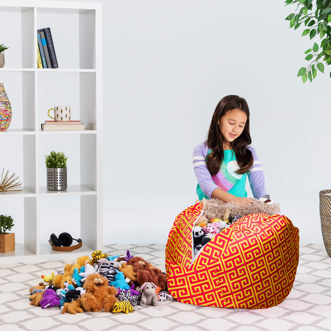 Posh Creations Stuffable Kids Stuffed Animal Storage Bean Bag Chair