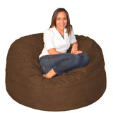 Brown XL Bean Bag Chair Memory Foam Lounge Cushion for Bedroom Comfy Ultra Soft Faux Suede Fabric Durable