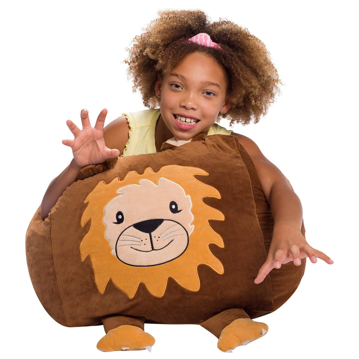 Stuffed Animal Storage Bean Bag Chair Cover only for Kids, Toy Holder