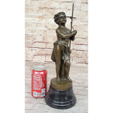 Child Saint Carrying Cross Religious Christianity Bronze Sculpture