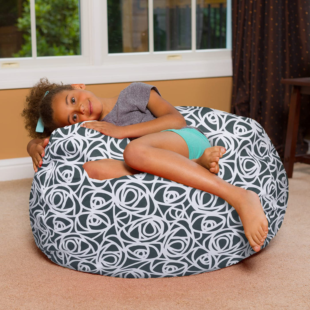 Posh Beanbags Bean Bag Chair Large-38in Canvas Birds