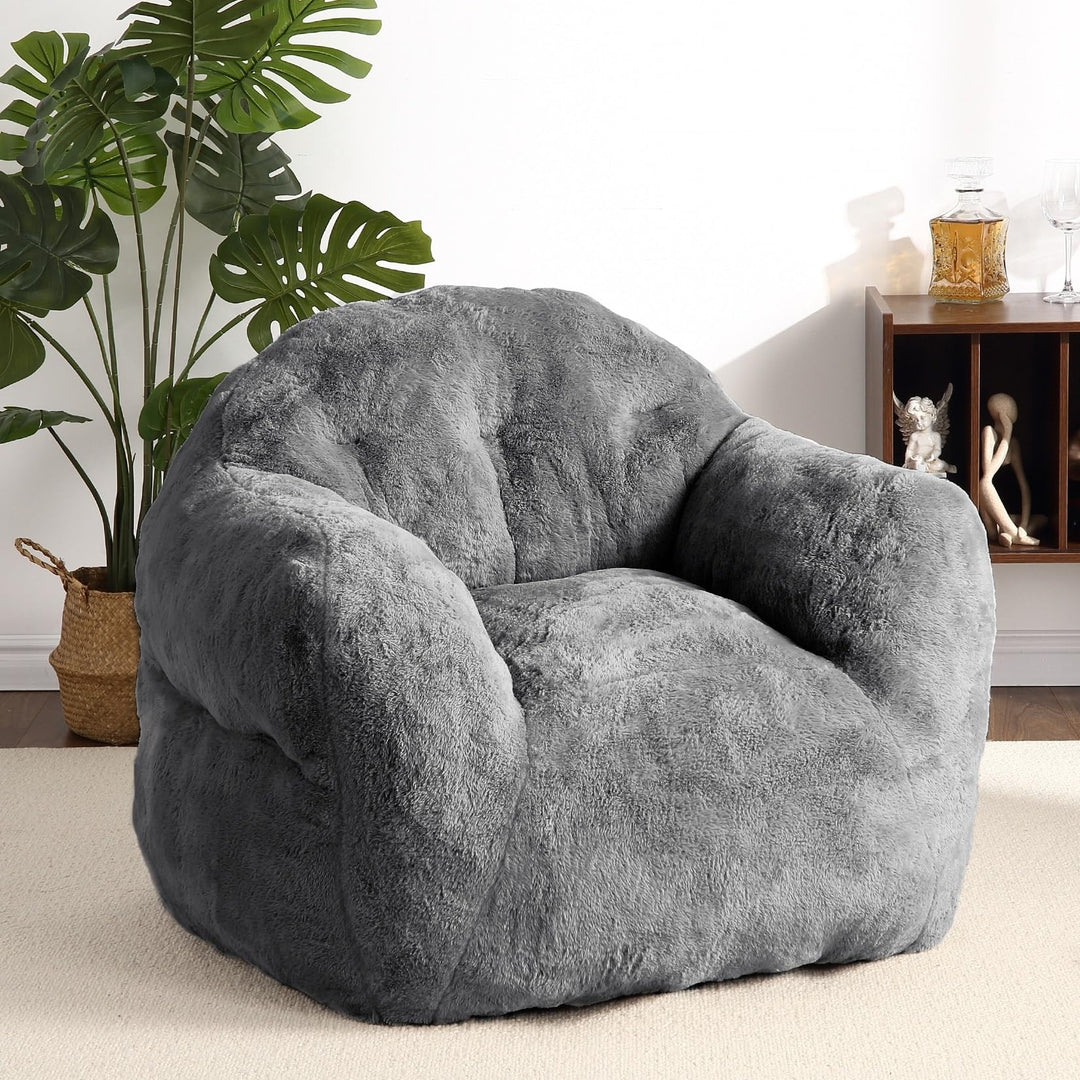 Bean Bag Chair with Filler Grey Casual