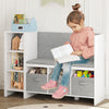 Kids Bookshelf with Reading Nook Toddler Bookcase Bench and Toy