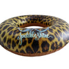 35" Inflatable Leopard Print Swimming Pool Inner Tube Brown