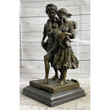 Fisherman Family Man Woman Baby Bronze Statue Sculpture Romantic