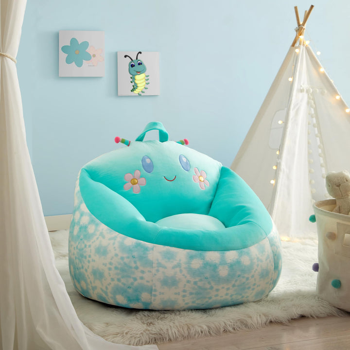 Heritage Kids Micromink Squishy Bean Bag Chair for Kids Ages 3+