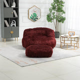 Bean Bag Chair Fur Lazy Sofa with Ottoman Memory Sponge for Living