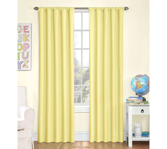 ECLIPSE Microfiber Blackout Thermal Rod Pocket Window Curtains for Bedroom or Nursery (Single Panel), 42