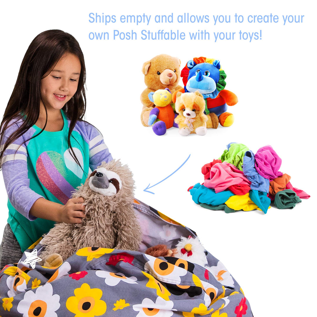 Posh Creations Stuffable Kids Stuffed Animal Storage Bean Bag Chair