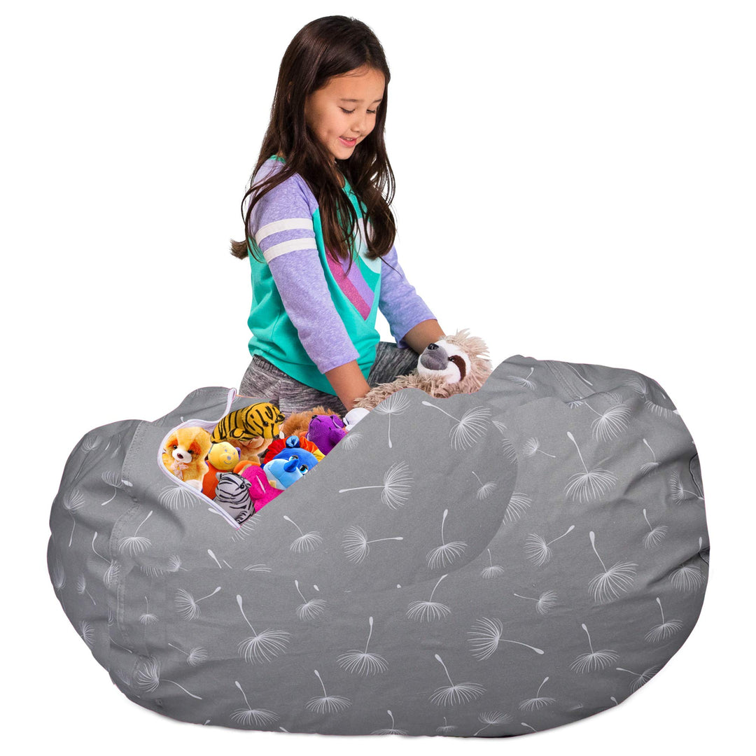 Posh Creations Kids Stuffed Animal Storage Bean Bag Chair Cover