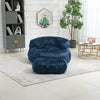 Bean Bag Chair Fur Lazy Sofa with Ottoman Navy Blue Solid Modern