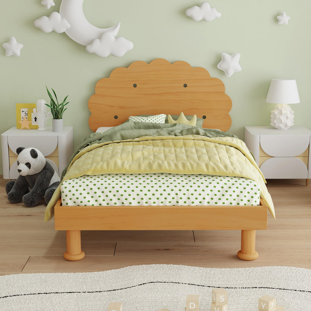 Kids Cookie-Shaped Bed Frame for Boys Girls Twin Size Platform