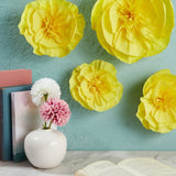 3D Flower Yellow Paper Wall Flowers for Baby Shower Birthday Party