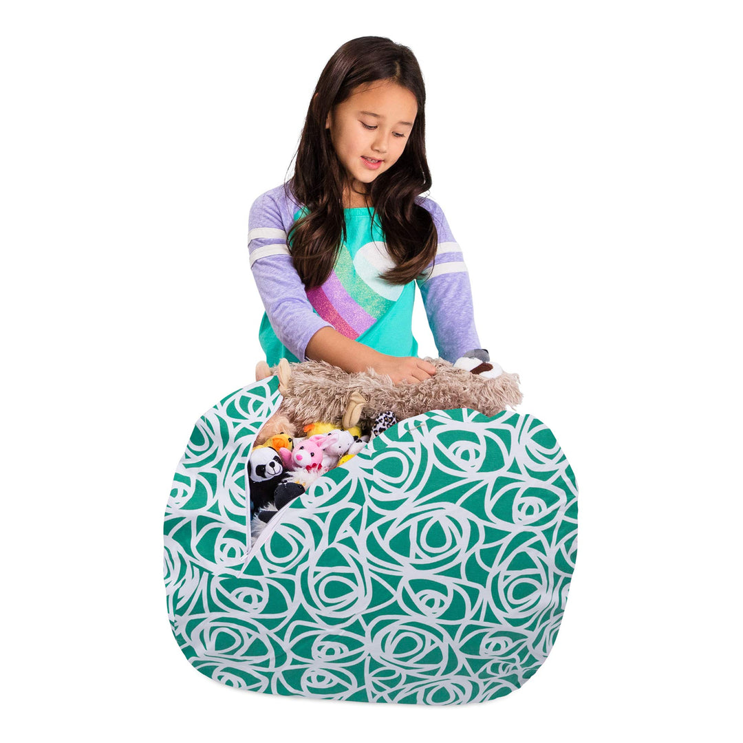 Posh Creations Kids Stuffed Animal Storage Bean Bag Chair Cover