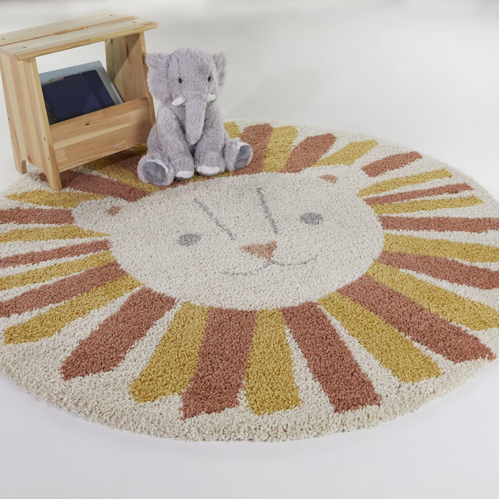 BALTA Mod-Tod Leonie Kids Lion Shag Area Rug - 5'3"