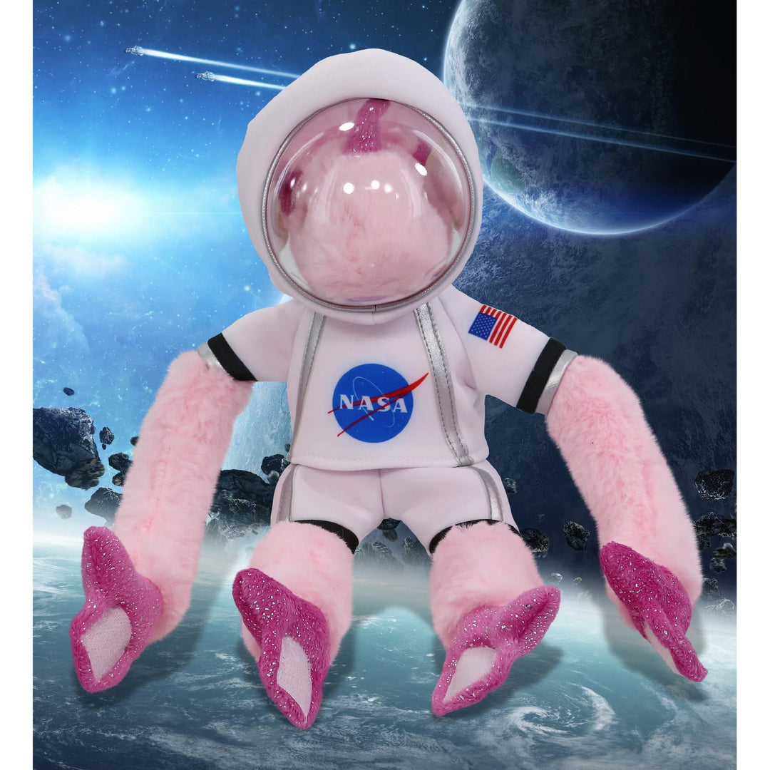 Hanging Pink Unicorn Astronaut Plush with Helmet and Suit 21 Inches