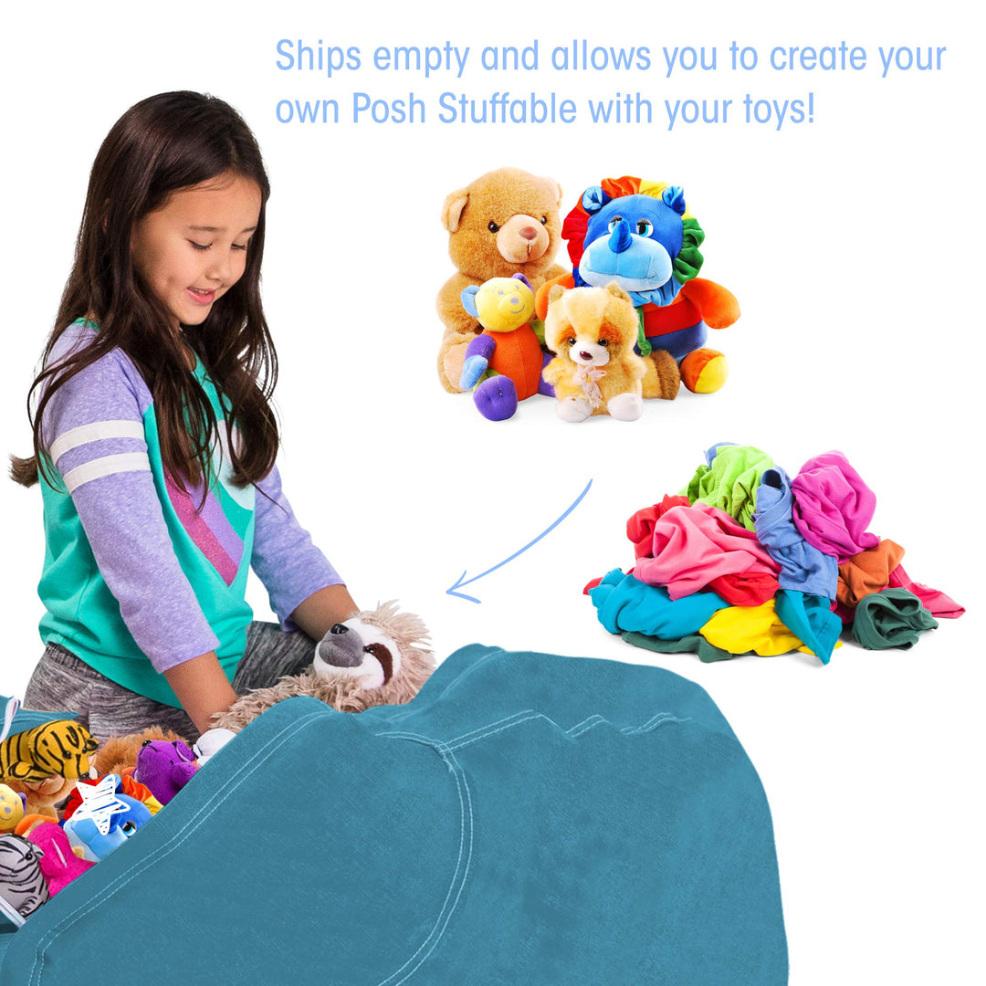 Posh Creations Stuffable Kids Stuffed Animal Storage Bean Bag Chair