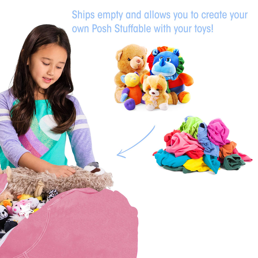 Posh Creations Stuffable Kids Stuffed Animal Storage Bean Bag Chair