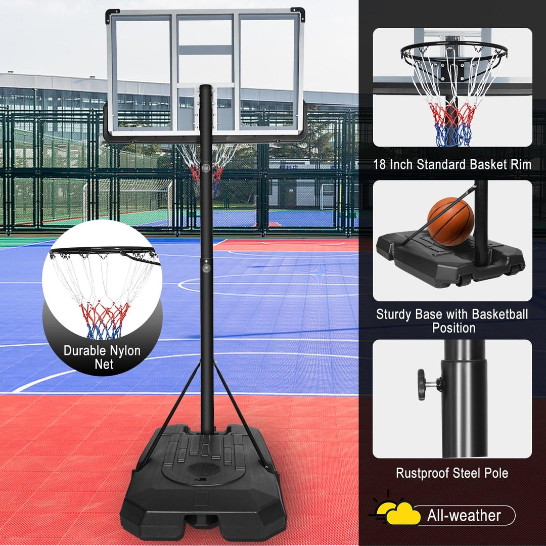 Portable Basketball Hoop Backboard System Stand Height Adjustable