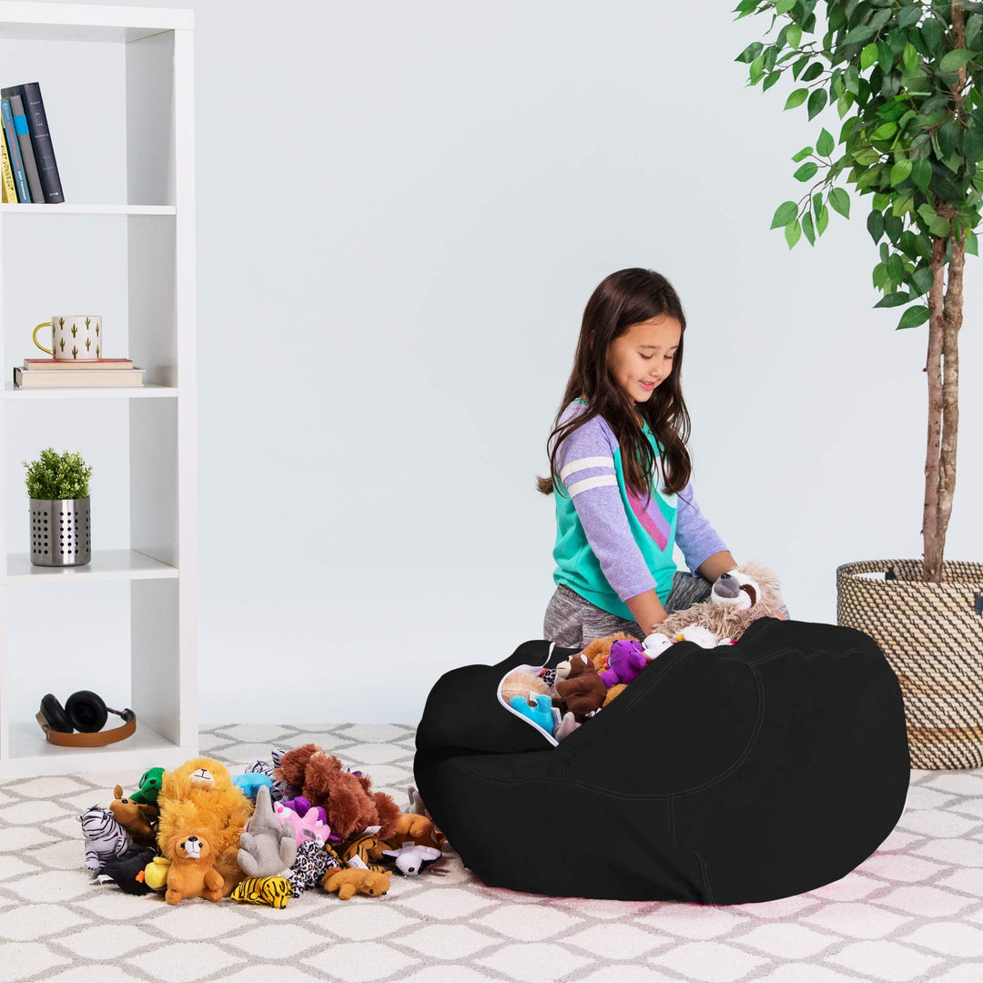 Posh Creations Stuffable Kids Stuffed Animal Storage Bean Bag Chair