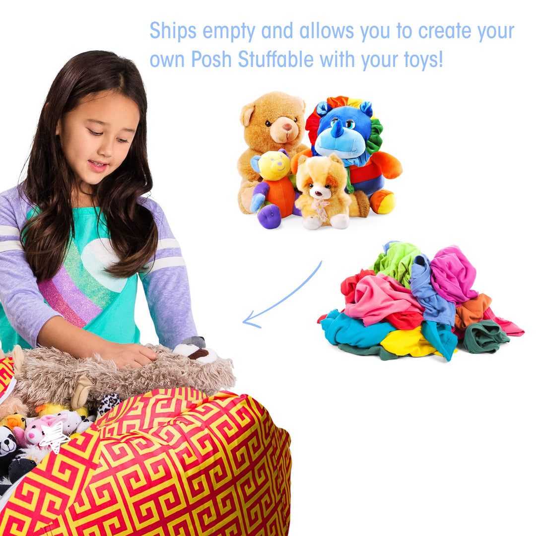 Posh Creations Stuffable Kids Stuffed Animal Storage Bean Bag Chair